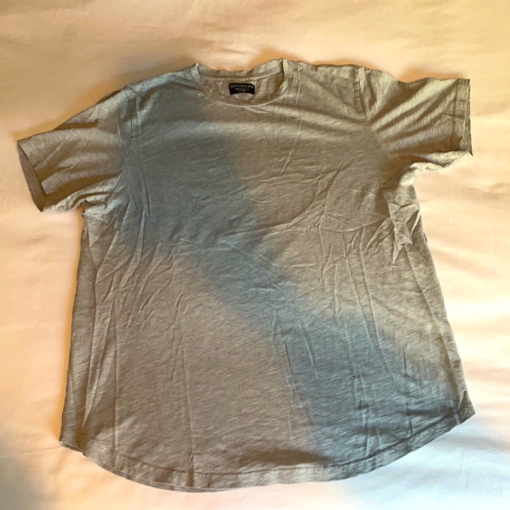 GoodLife Grey Tee with scalloped bottom